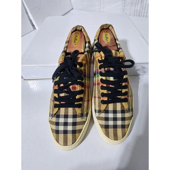 Burberry Rainbow Check Canvas Sneakers Size 41 - Picture 5 of 11